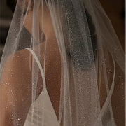 Wedding Hair Accessories Bridal Veil with Shimmering Floral Design for Wedding Day