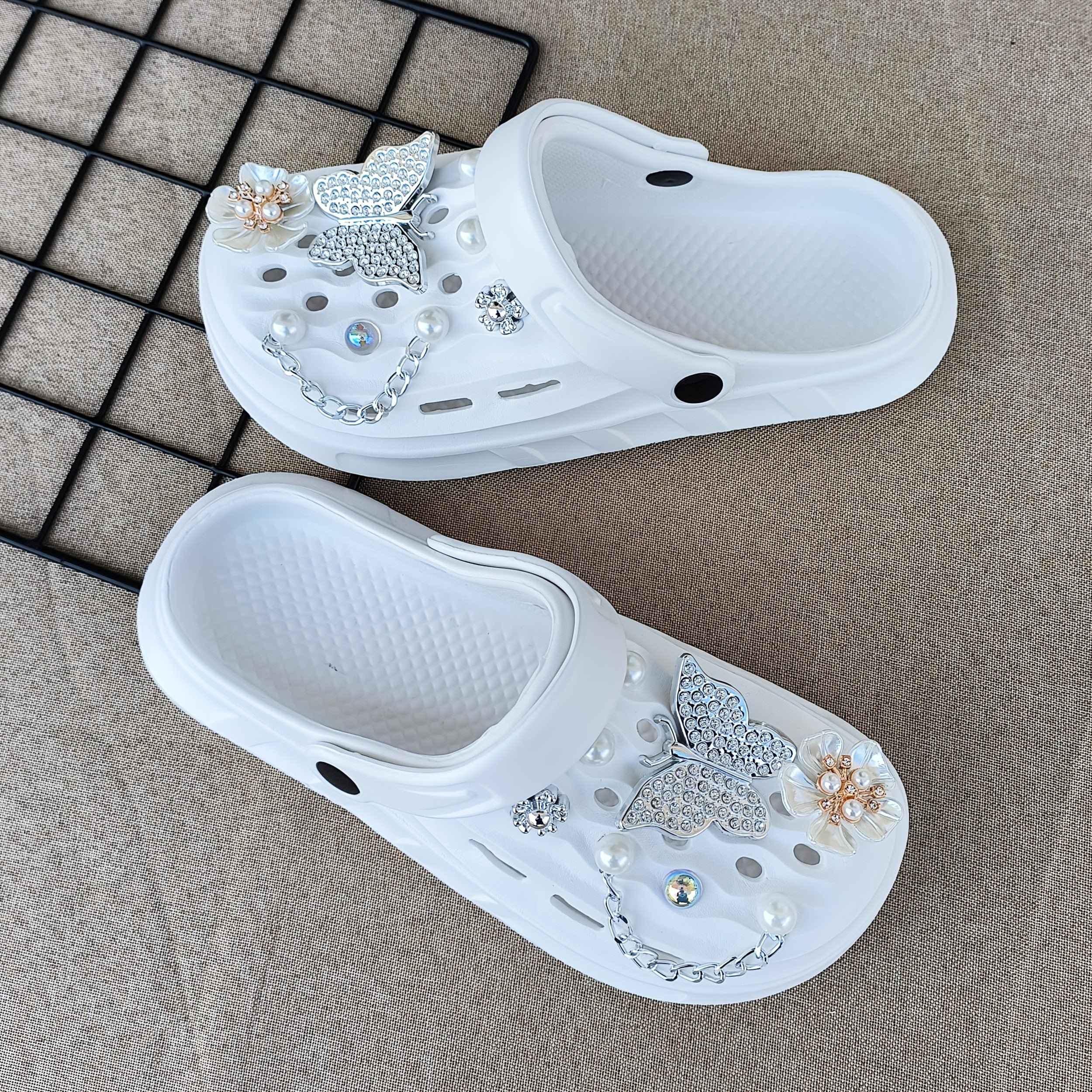 Women's EVA Clog Shoes with Floral Butterfly Accents Non-Slip Summer Footwear