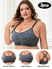 Women's Plus Size Bras Seamless Breathable Adjustable Straps for Support