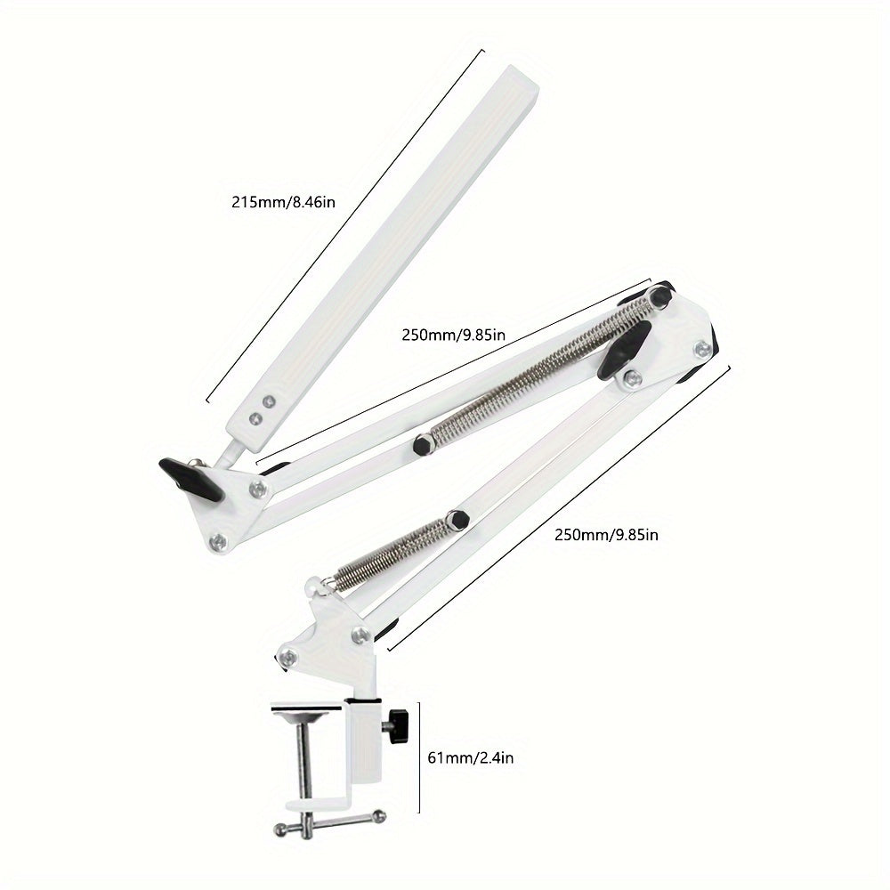 Adjustable LED Desk Lamp with Clip-On Base USB Powered 3 Color Temperatures 10 Brightness Levels Modern Swing Arm for Office Reading Study