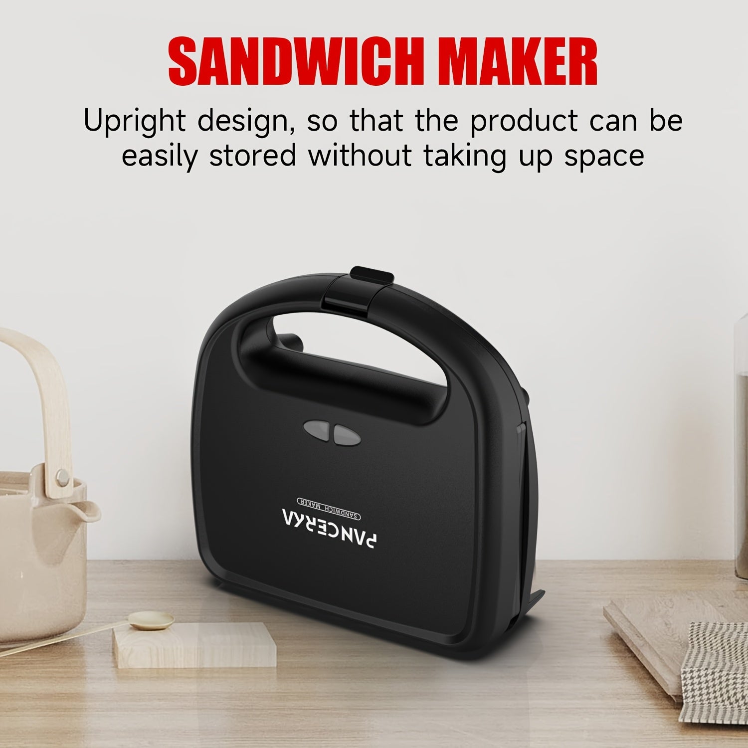 Электрический сэндвич-мейкер 750 Вт с антипригарным покрытием, двойное нагревание, компактный, гриль