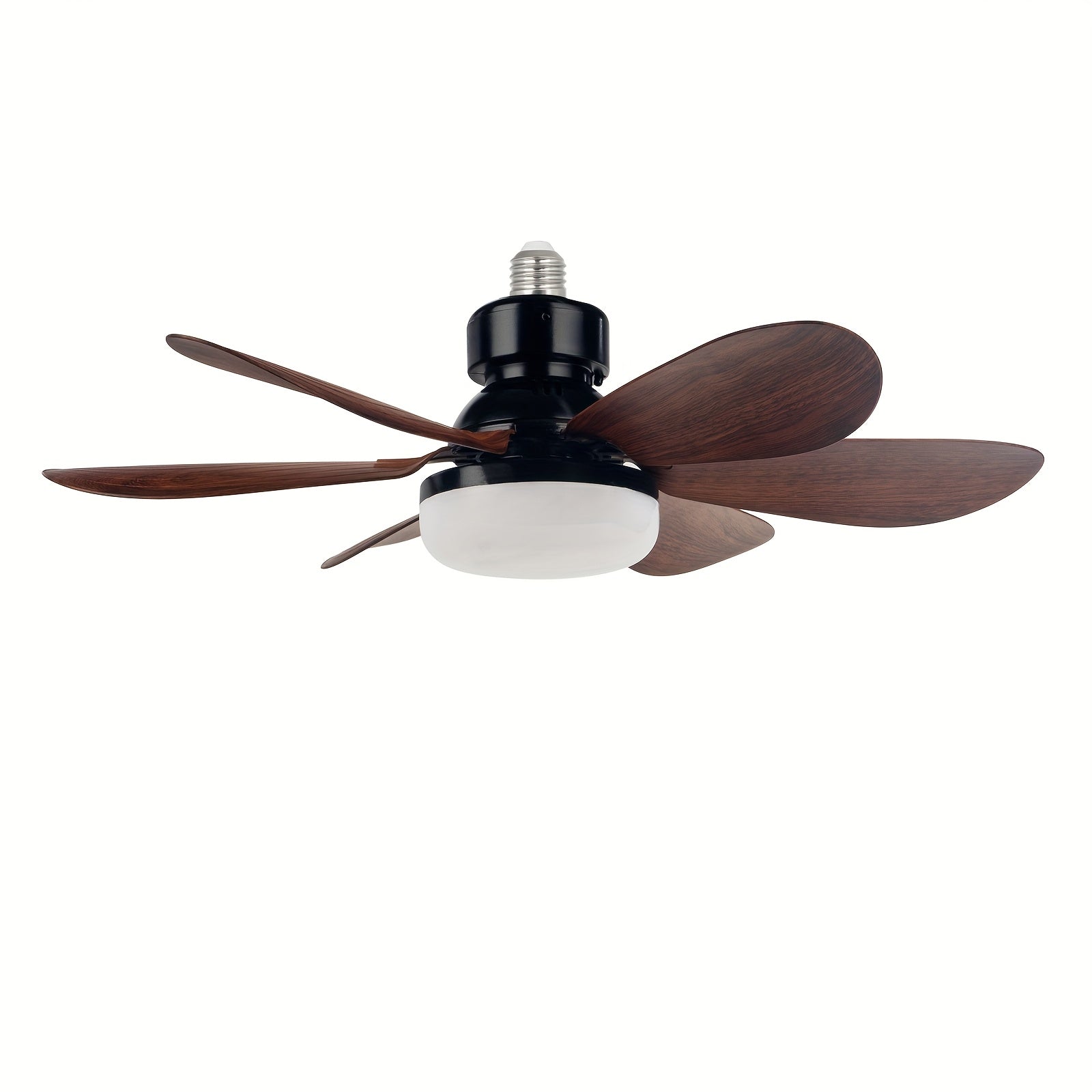 Indoor Ceiling Fan with LED Light and Detachable Blades E26 Socket Adjustable Wind Speed Timer Night Light