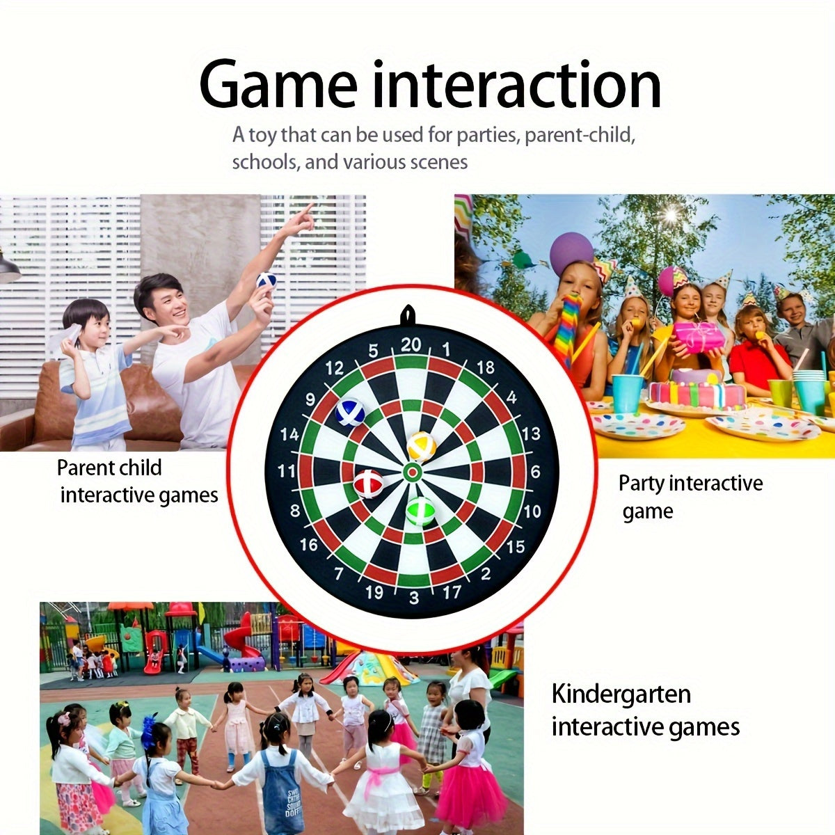 12-Donali ichki va tashqi yopishqoq to'p dart to'plami balans treningi va ziyofat o'yinlari uchun