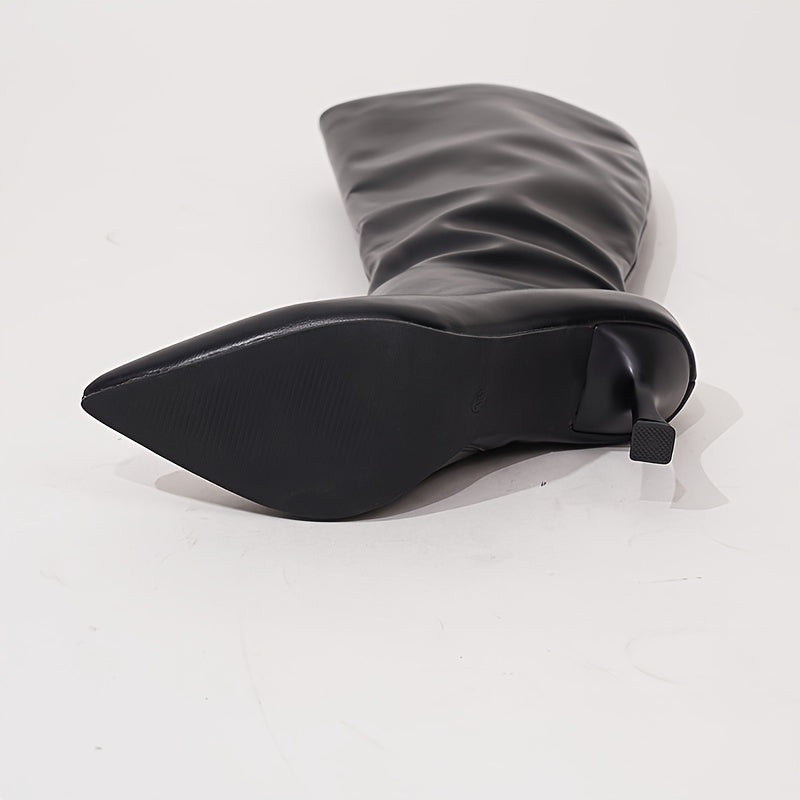 Women's Winter Knee High Boots Pointed Toe Comfortable Fashion Black