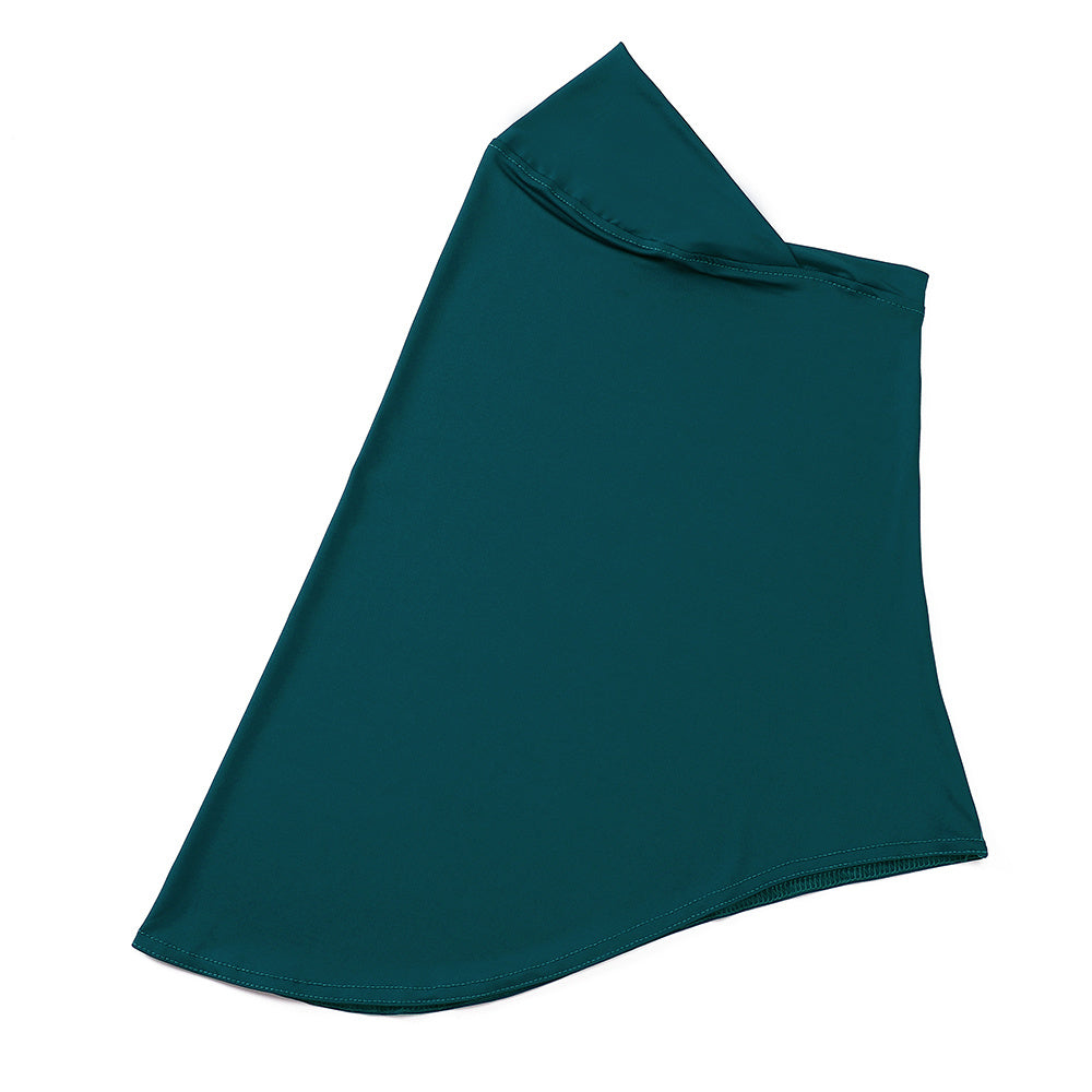 Ladies' Stretch Hijab Scarf Soft Breathable Polyester Lace Trim Full Chin Coverage in Multiple Colors