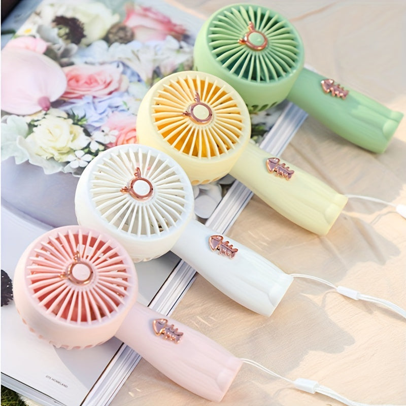 Mini Handheld Fan with Light USB Rechargeable Portable Personal Cooling Device