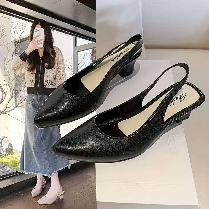 Women's Black Glitter Loafers Pointed Toe Flats with Ankle Strap
