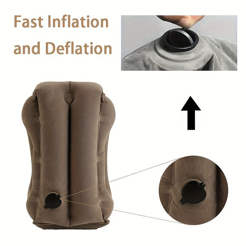 Inflatable Travel Pillow Neck Lumbar Support for Airplane Car RV