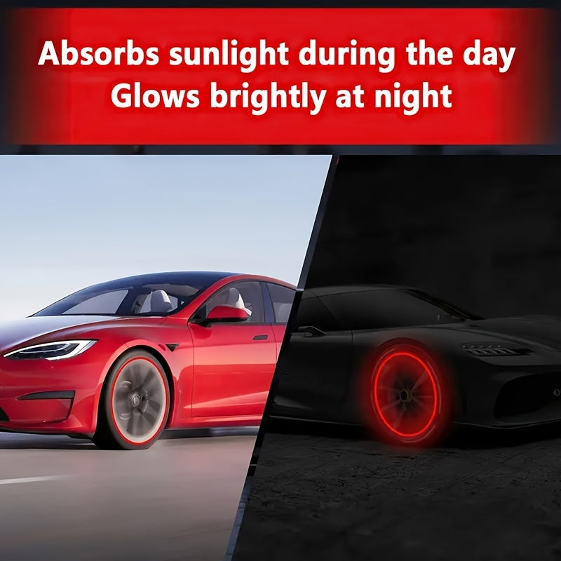 8-Pack Glow in The Dark Skull Tire Valve Caps Plastic Universal Fit for Car Motorcycle Bicycle