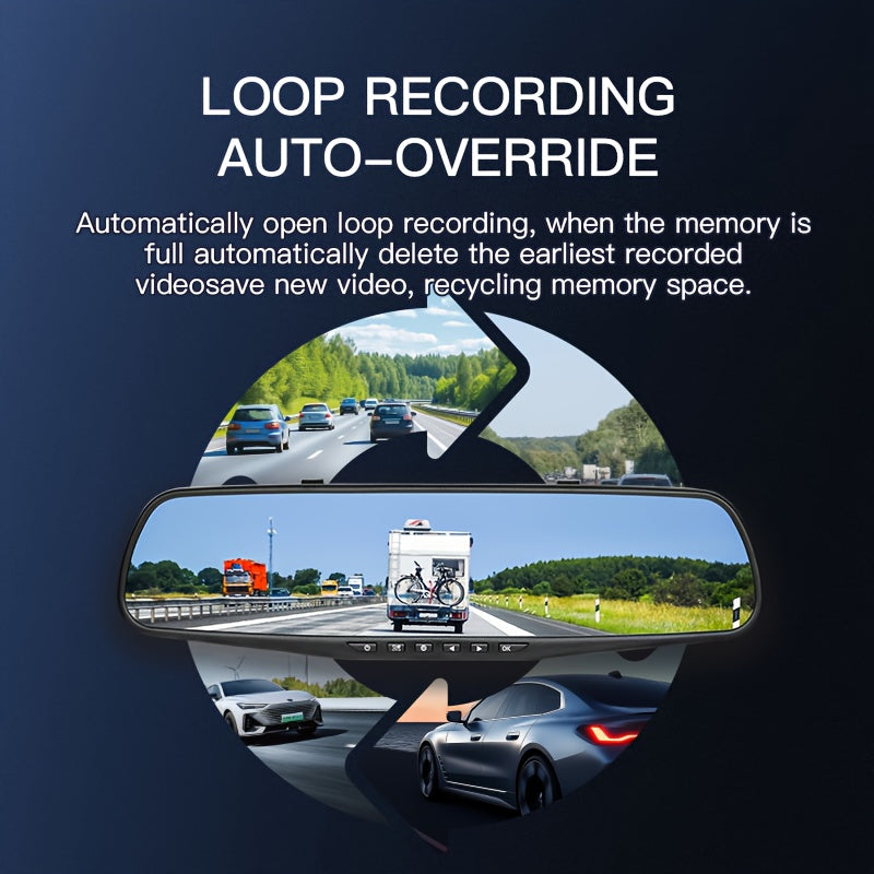 1080P HD Avtomobil paneli kamerası Kecha ko‘rish Dual ekran oldi orqa yozuv 64GB xotira