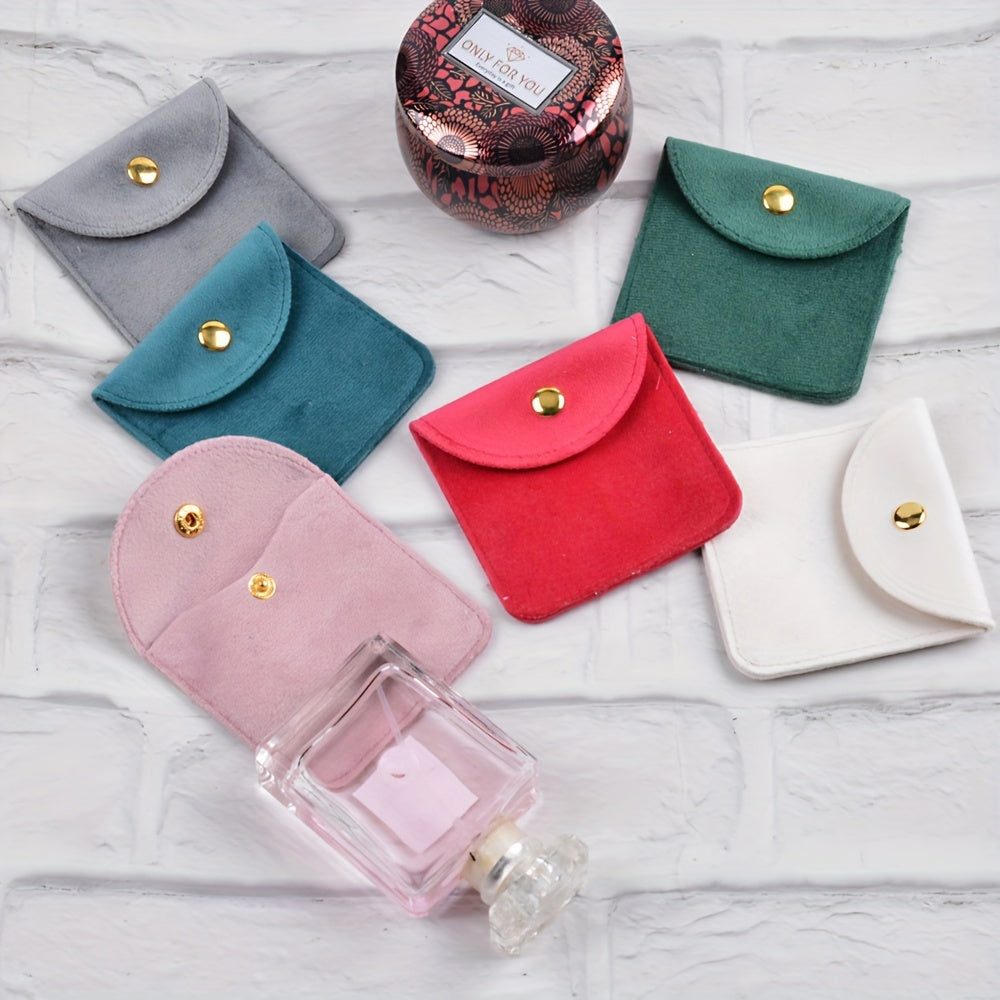 Набор из 6 бархатных косметичек с замшевыми шнурками для часов, колец, серег и аксессуаров