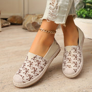 Women's Slip-On Loafers Lightweight Breathable Fabric Plain Toe Shoes