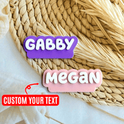 Unisex Personalized Acrylic Name Brooch Pin for Jackets and Bags