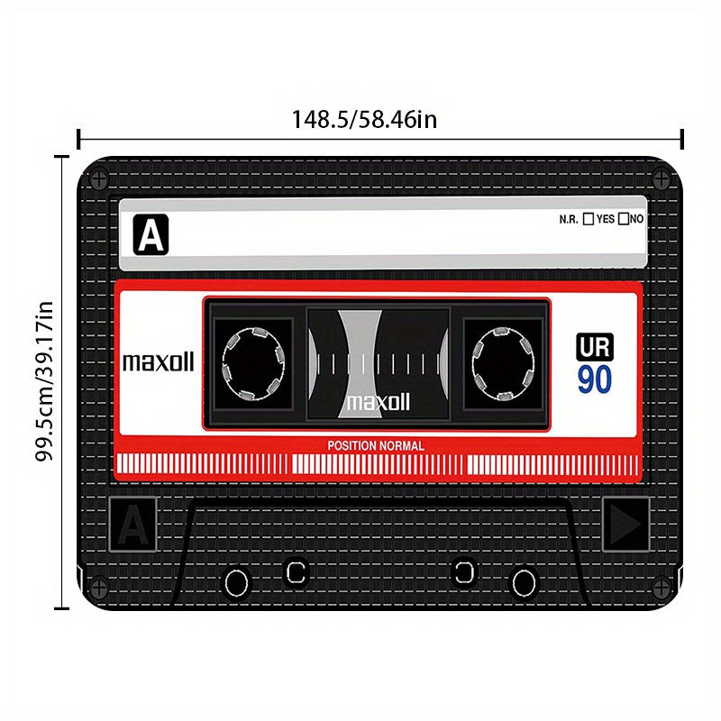 Retro Kasseta Lenta Ilhomlangan Eski Mat - Yorqin, Sirpanmas va Dog'ga Bardoshli Oshxona Gilami Uy Dizayni, Kirish Joyi va Esik Oldi Uchun