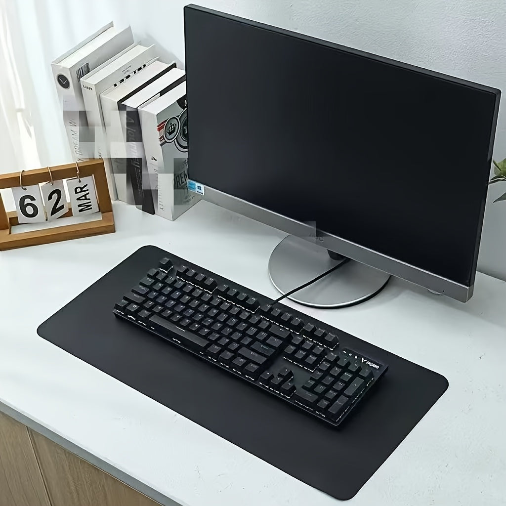Black PVC Desk Mat Non-Slip Large Office Computer Mouse Pad