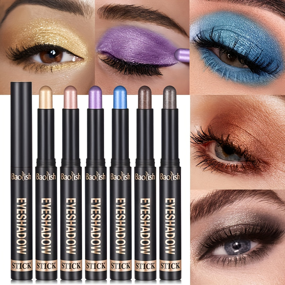 Women Multi-Color Matte and Shimmery Eyeshadow Stick Set Long-Lasting