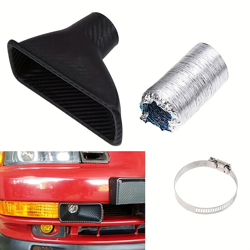 Universal Avtomobil old paneli old qismi havo olish quvuri to'plami ABS karbon tolasi ko'rinishi turbo kirish