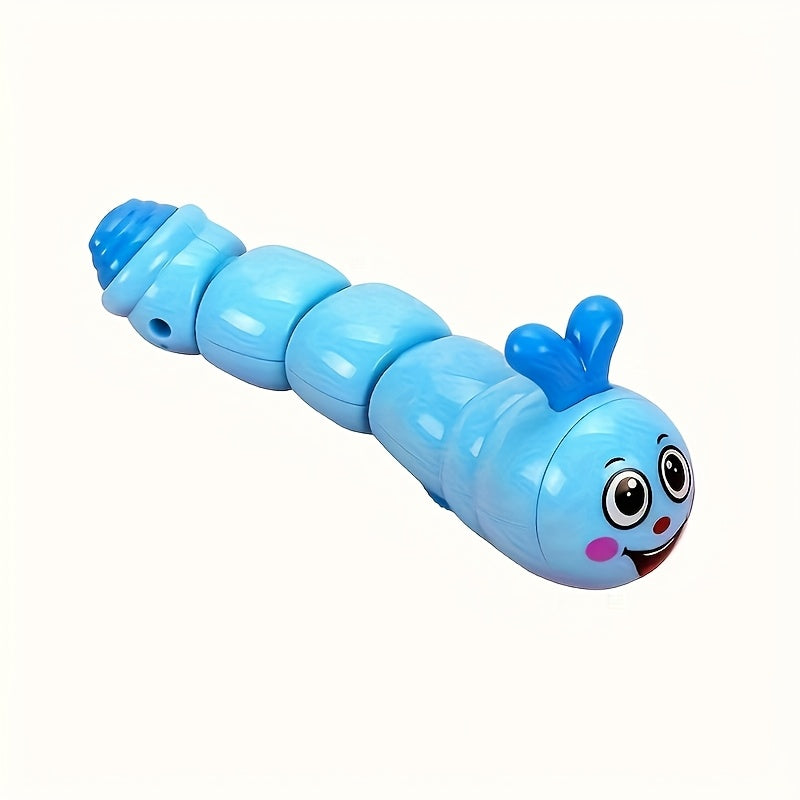 Plastic Cat Toy Wind-Up Wiggly Caterpillar Interactive Teaser Random Color