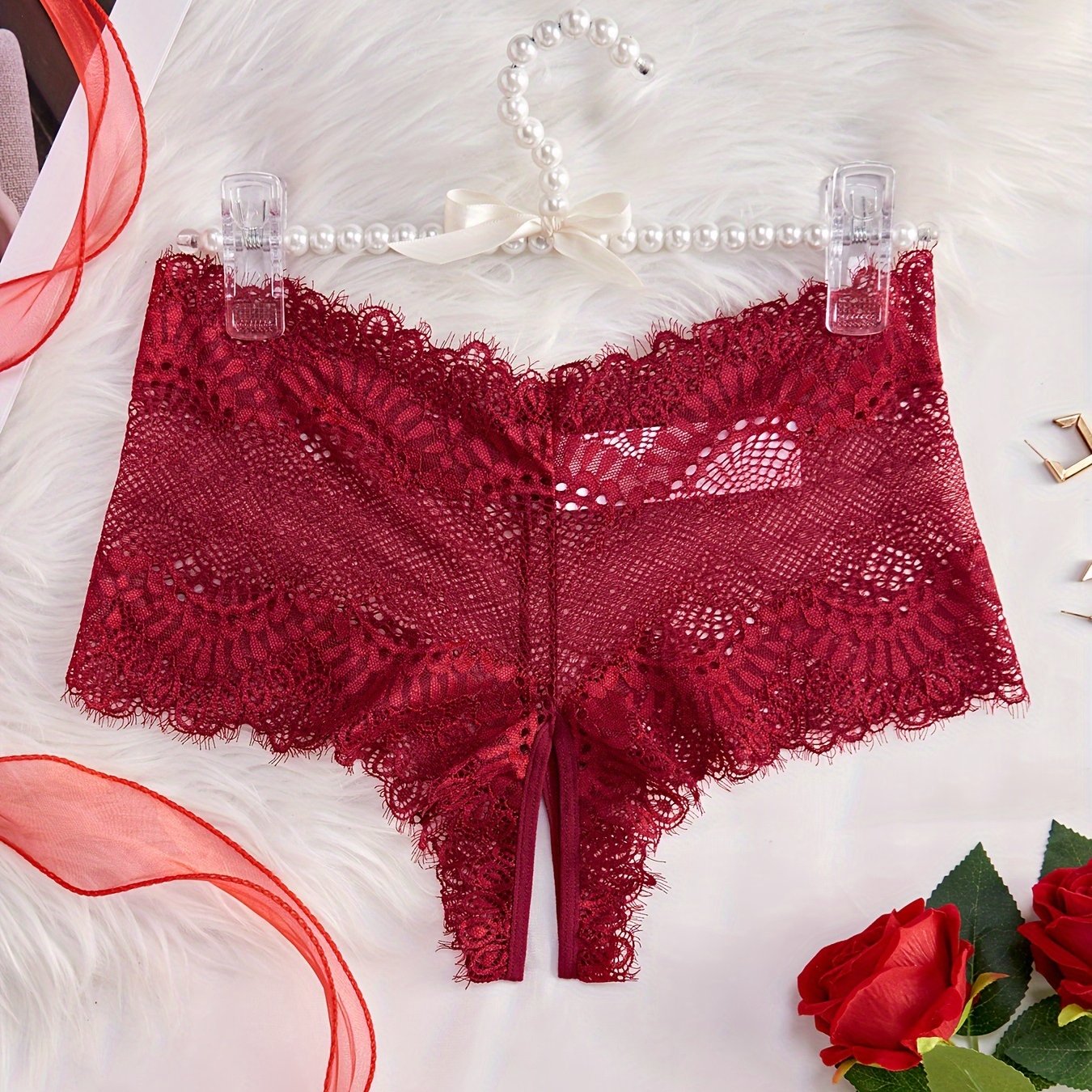 Gul naqshli, ochiq qorinli, ayollar uchun sexy ichki kiyim.