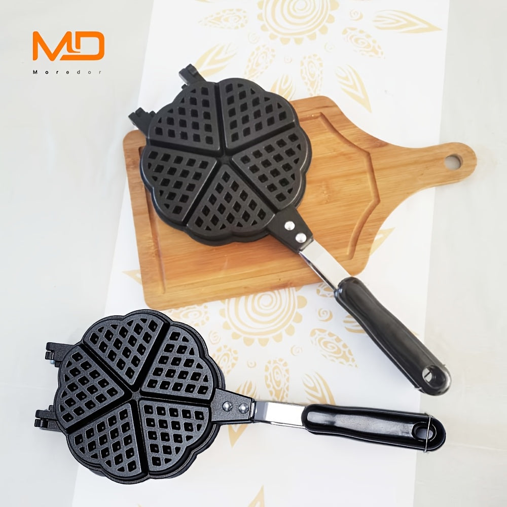 6 dyuymli yurak shaklidagi yopishqoq bo'lmagan vafli tayyorlagich, Belgiya vafli uchun teng issiqlik bilan