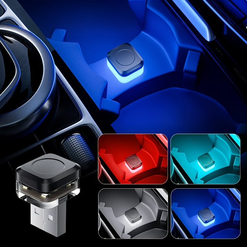 Luz ambiental LED para coche Mini USB, decoración interior, alimentada por USB, sin batería