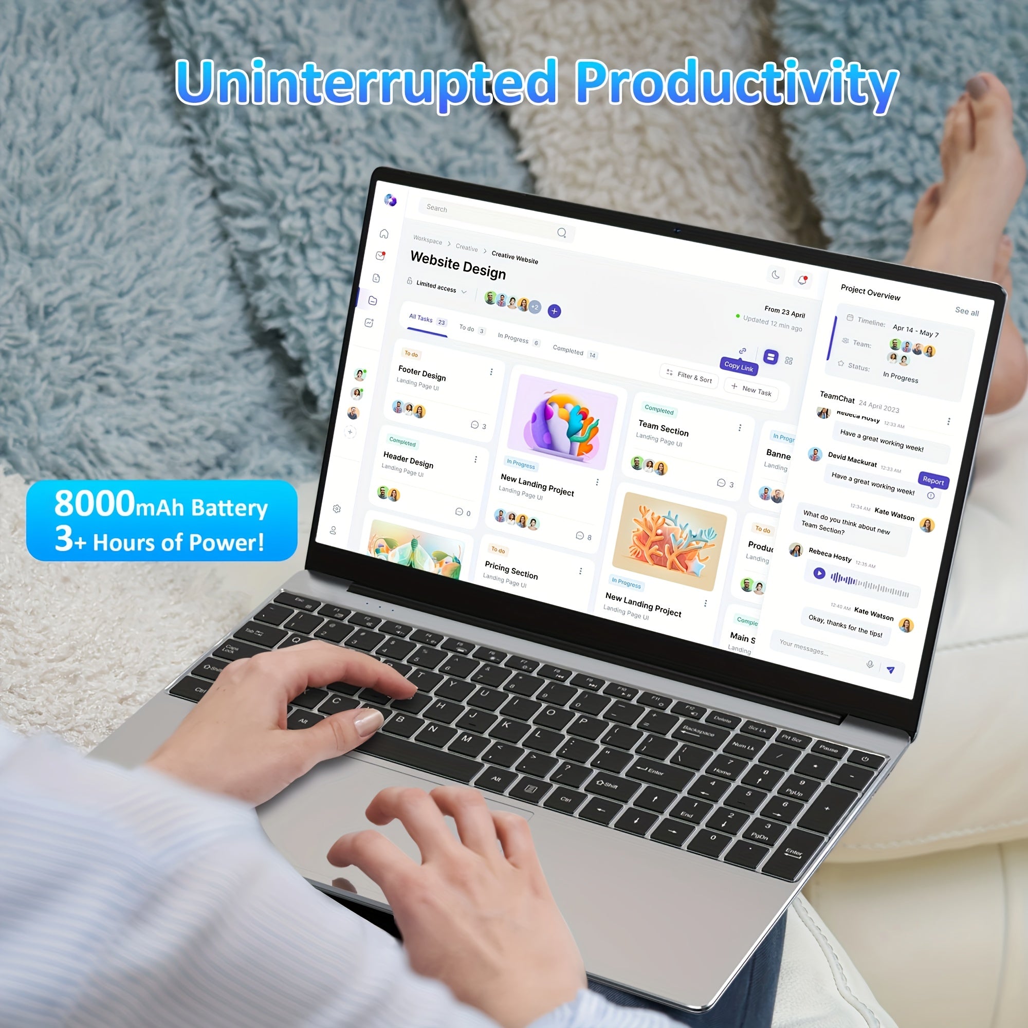 15.6 Inch FHD IPS Laptop with Intel N95 32GB DDR4 1TB SSD Fingerprint Webcam