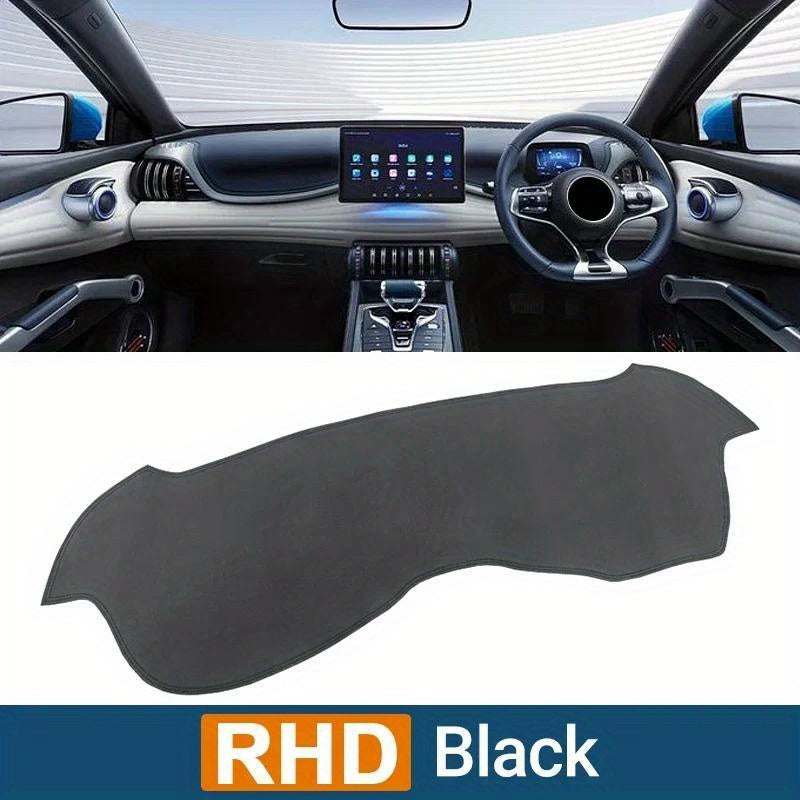 Car Dashboard Cover Black Polyester Fiber RHD Anti-UV Protective Pad