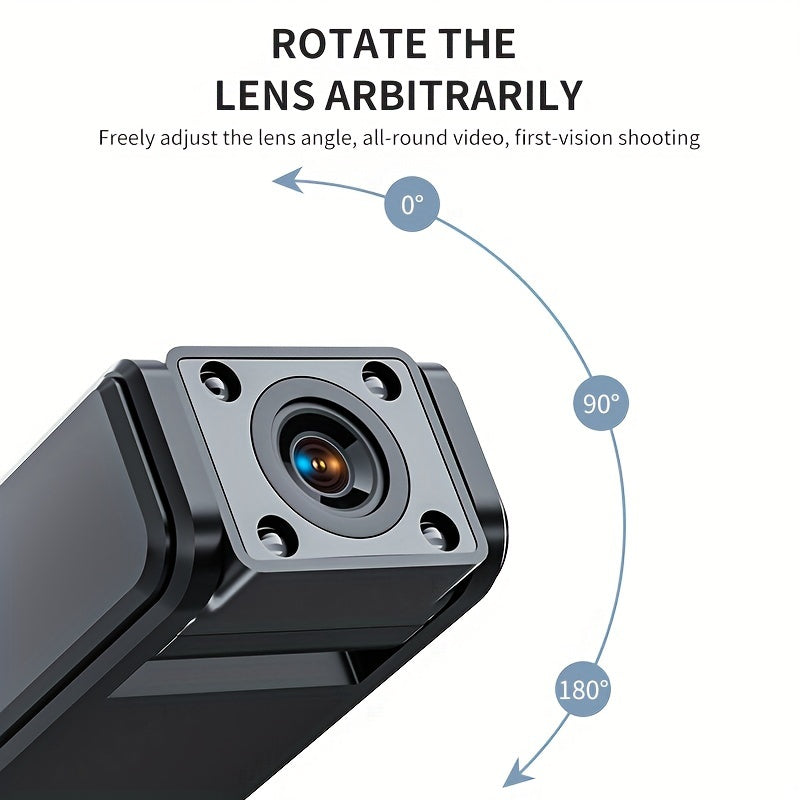 1080P Body Camera with Night Vision Rotating Lens Rechargeable USB Security Travel