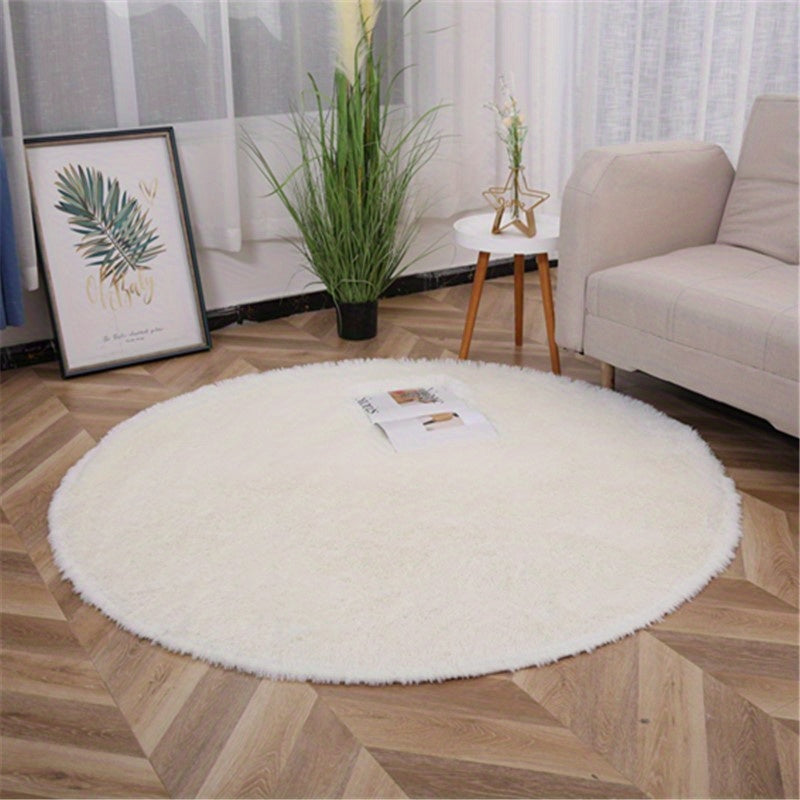 Soft Plush Round Area Rug for Bedroom and Living Room Cozy Fluffy Comfort