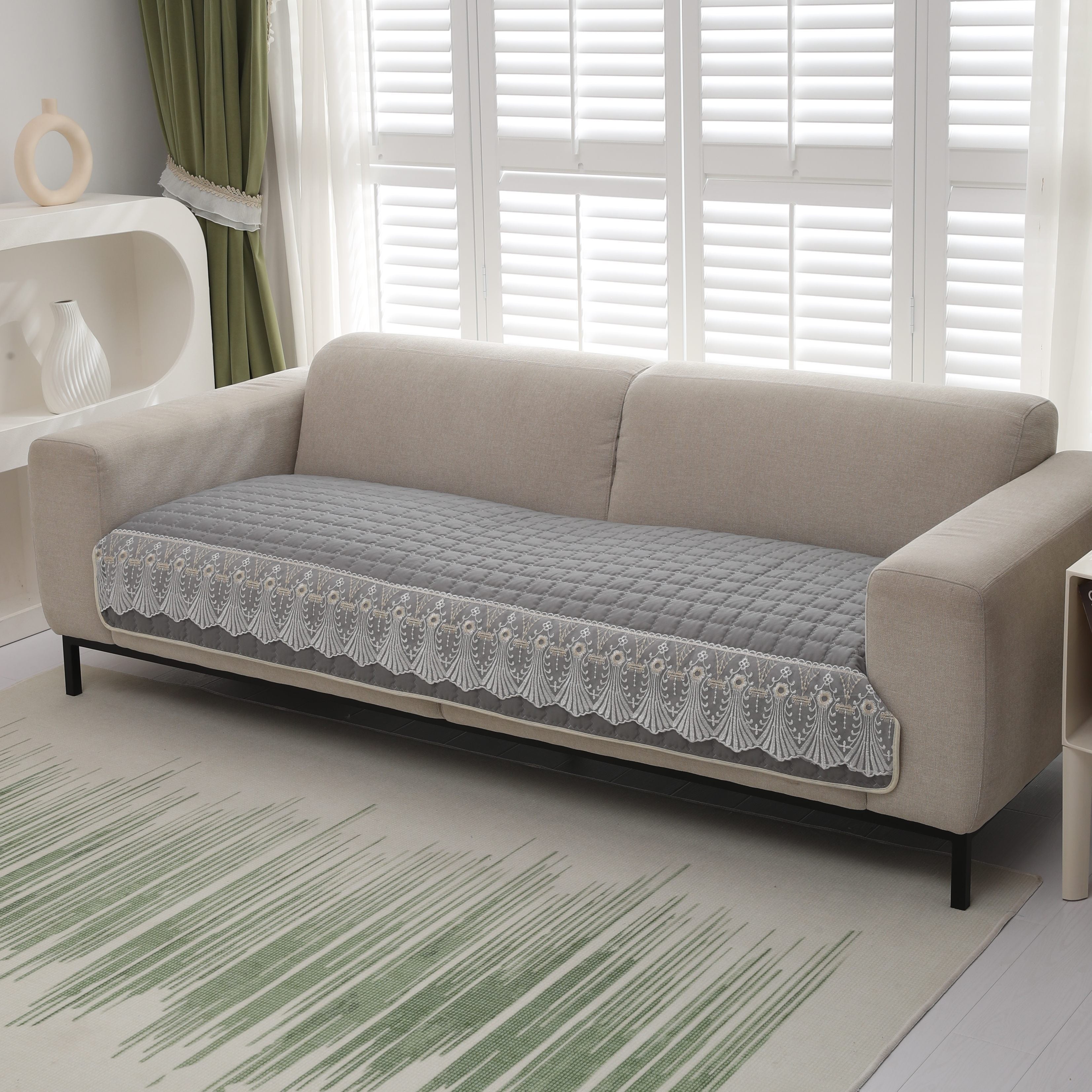 Чехол для дивана с вафельной стежкой, 1 шт., без спинки и подлокотников.