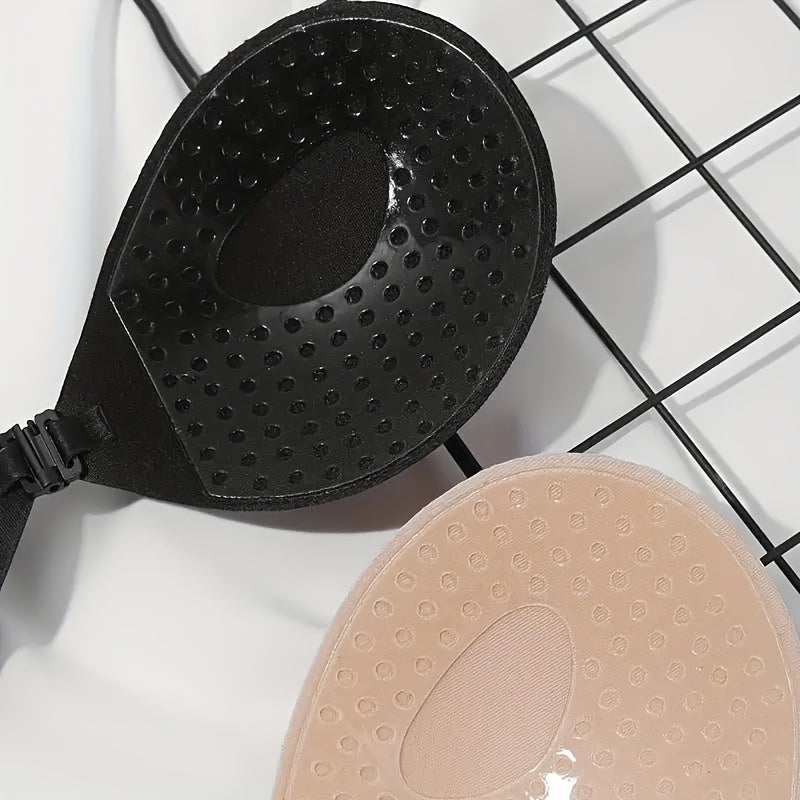 Set of 3 Breathable Reusable Strapless Lace-Up Stick-On Bras for Women