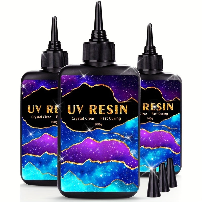 UV Resin Kit 10g 25g 60g 100g Clear Hard Epoxy for Jewelry and Art Projects
