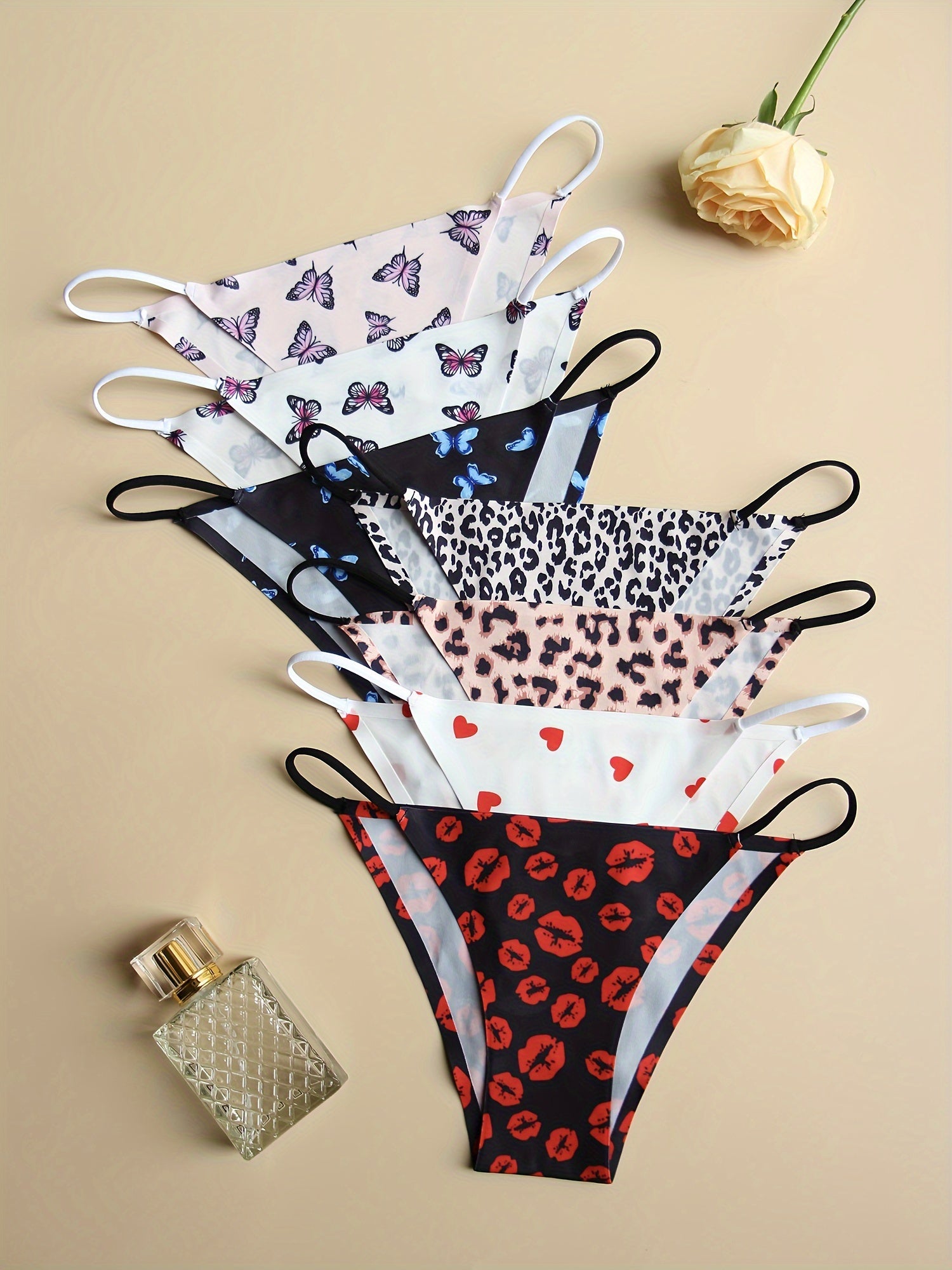 Women's Low Waist Printed Stretch Briefs Pack of 7 Comfortable Sexy Lingerie