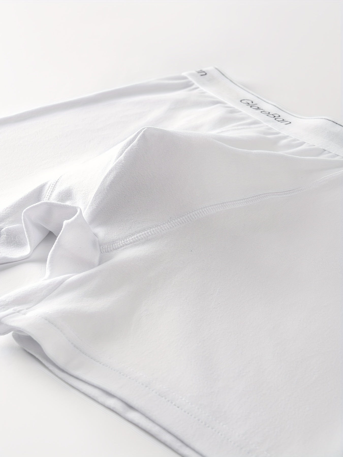 Men's White Boxer Briefs 5-Pack Polyester Elastane Breathable Comfortable