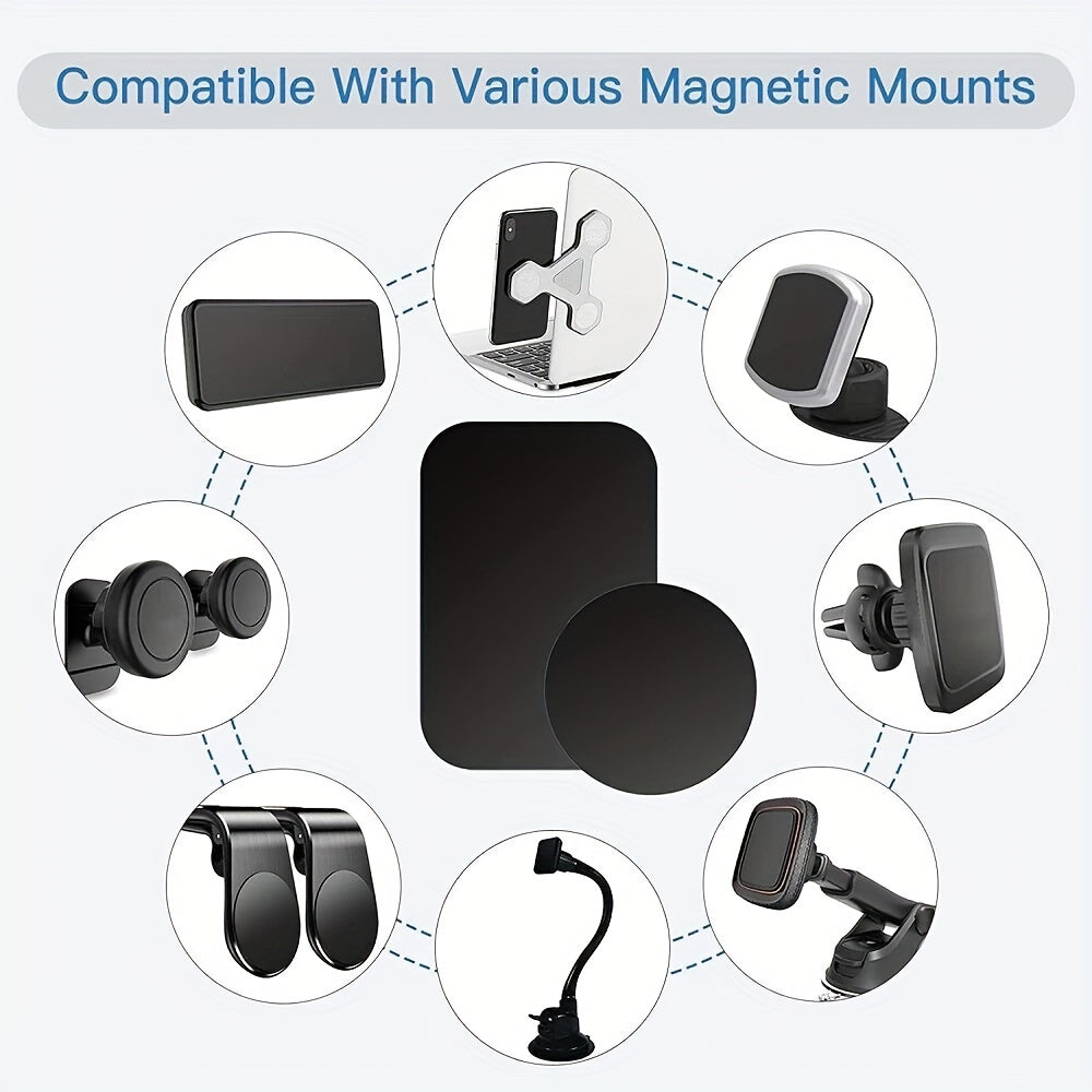 Universal Magnetic Car Phone Holder with Metal Plate and Disc Mount