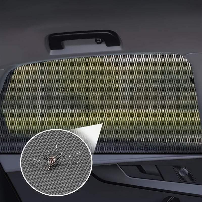 4-Pack Black Nylon Car Window Screen Curtains Sun Protection for Front Back