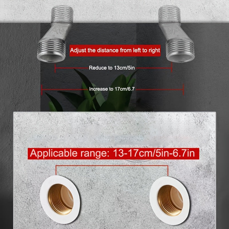 304 Stainless Steel Shower Faucet with Two-Way Water Mixing Valve Wall Mount Bathtub