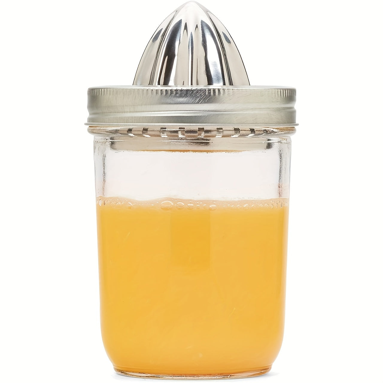 Stainless Steel Citrus Juicer Cover with Reusable Wide Mouth Lid for Mason Jars Food Containers and Cans Kitchen Tool