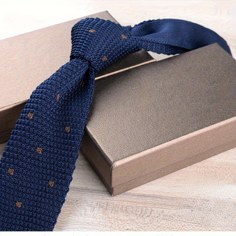 Men's Slim Knit Tie Casual Wear 6cm Wide Polyester British Style