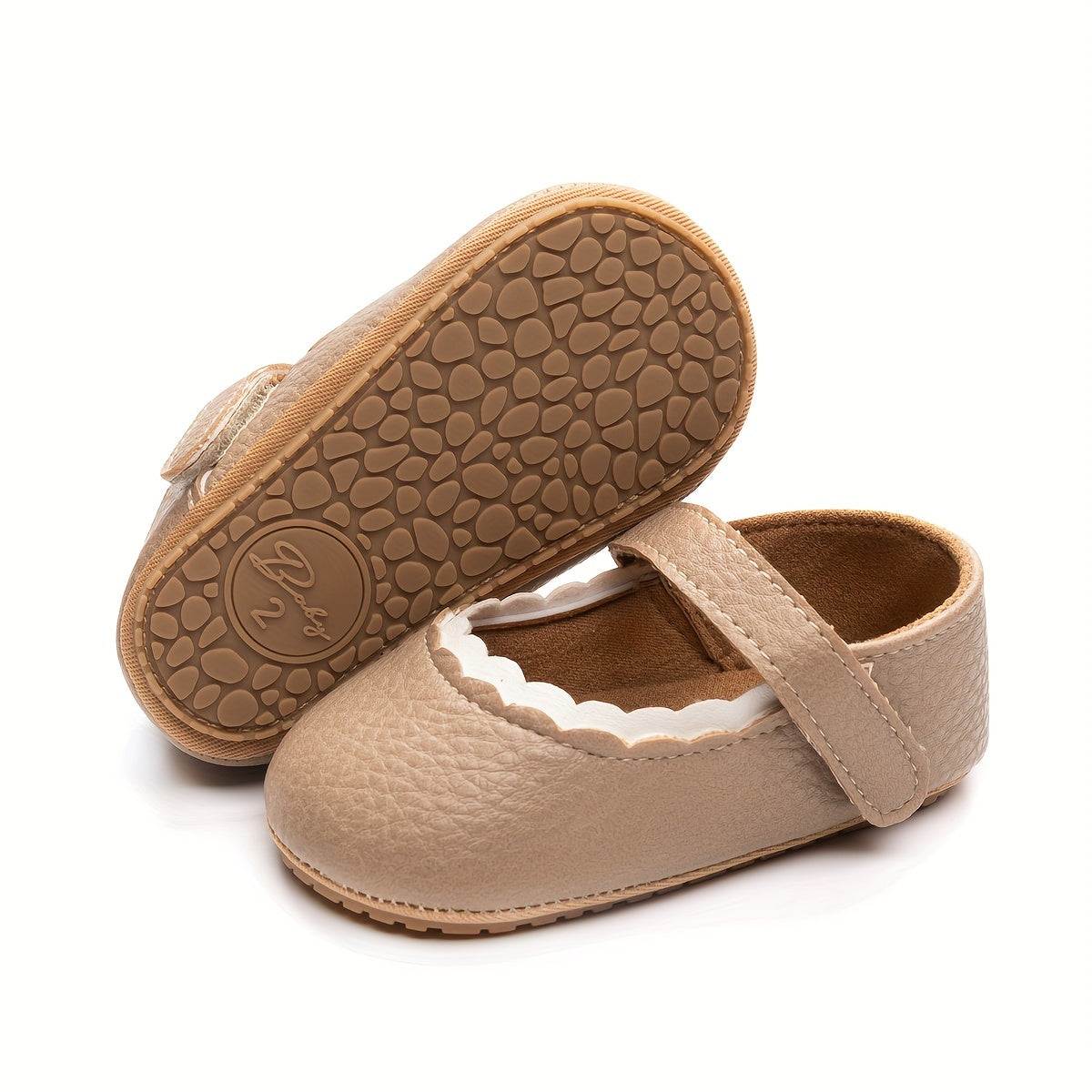 Baby Girl Mary Jane Flats Solid Color All-Season PU Non-Slip Casual Formal Shoes