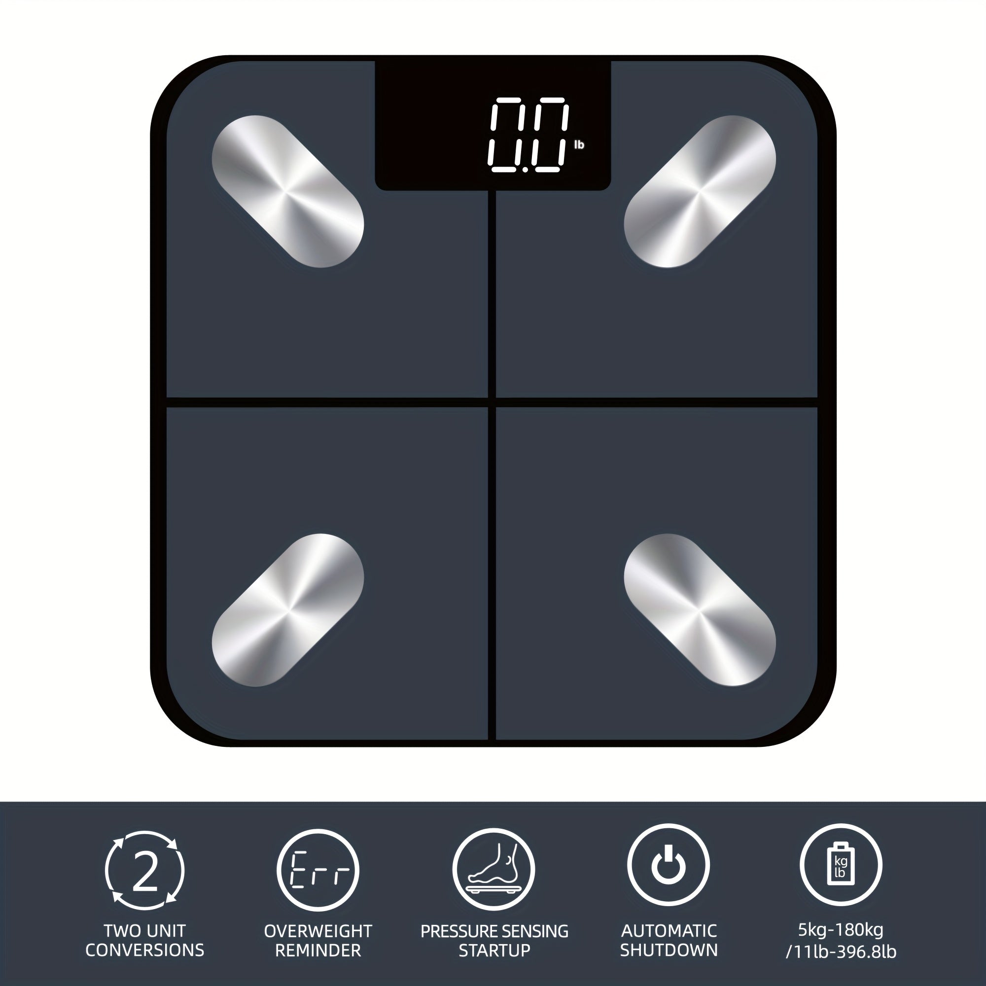 Body Fat Scale with App BMI Water BMR Max 180kg/400lb Battery Not Included