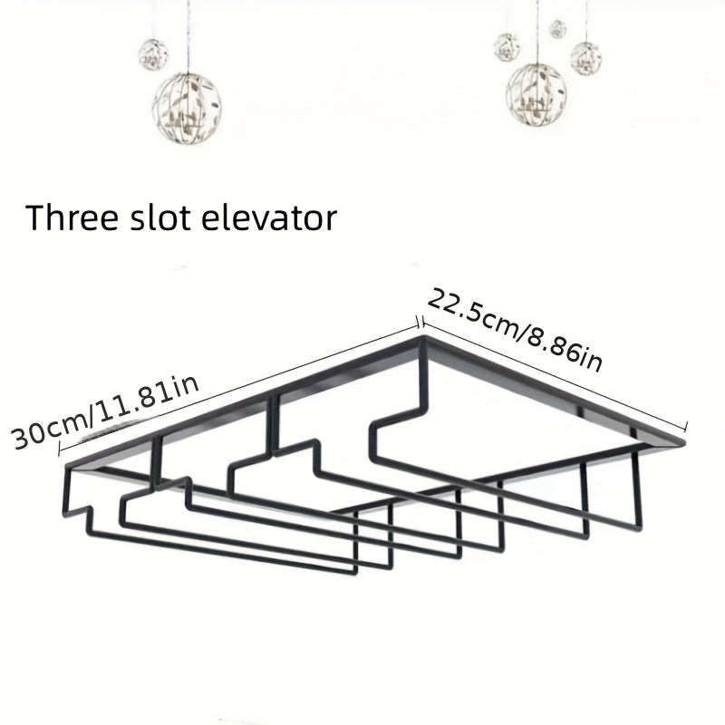 Inverted Wine Glass Rack with 3/4/5 Slots for Kitchen and Dining Storage