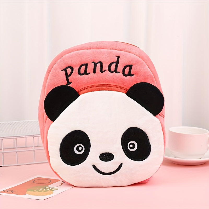 Kids' Plush Animal Backpack Set with Zipper Closure for Ages 3 and Up Bunny Panda Cat