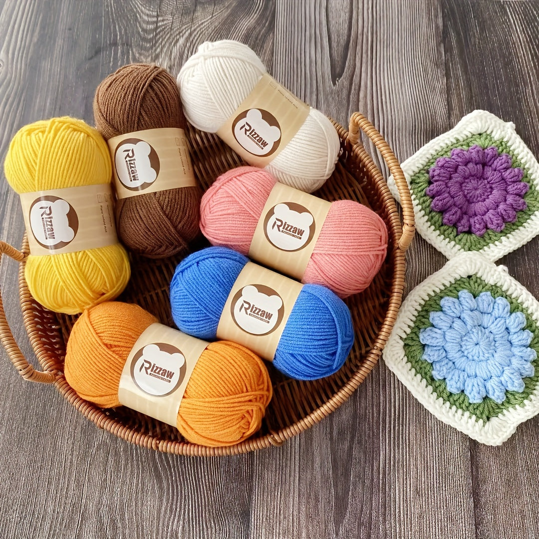 Morandi Color Yarn Set with 4 Strands 50g for Crochet Projects Blanket Clothes Tote Bag Slippers
