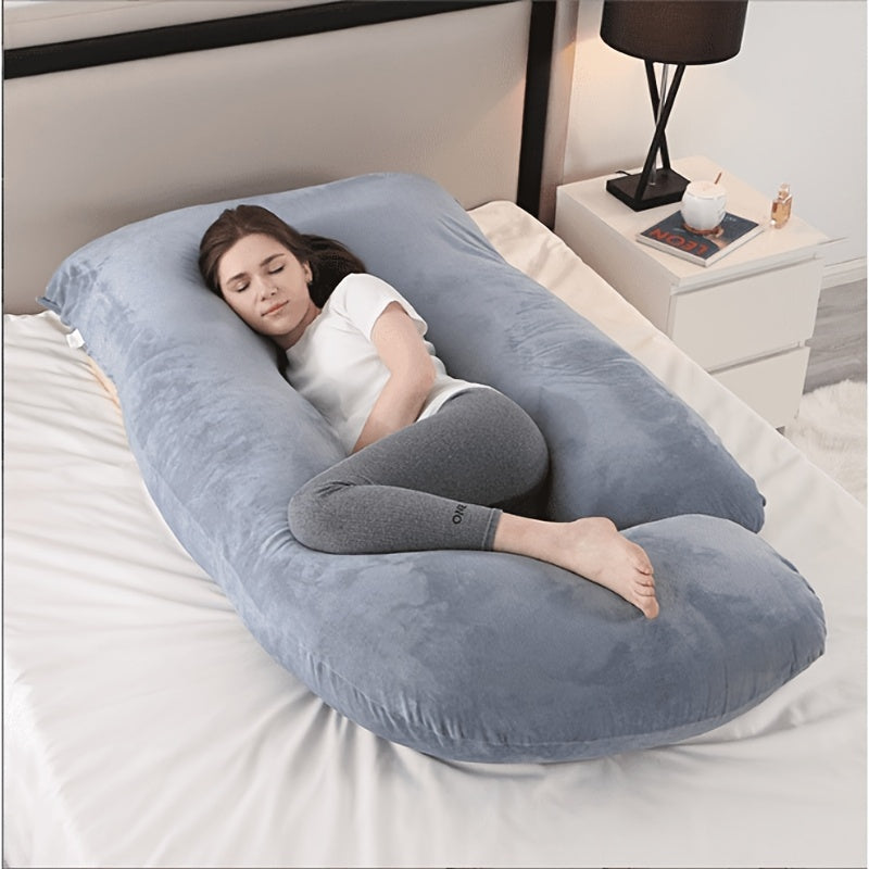Pregnancy Pillow with Cooling Dark Grey Cover Support for Sleeping and Maternity