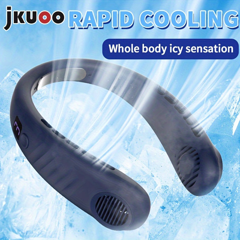 Mini USB Neck Fan 5-Speed Adjustable Rechargeable Lithium Battery Portable Wearable Cooling Fan for Travel Outdoor Sports
