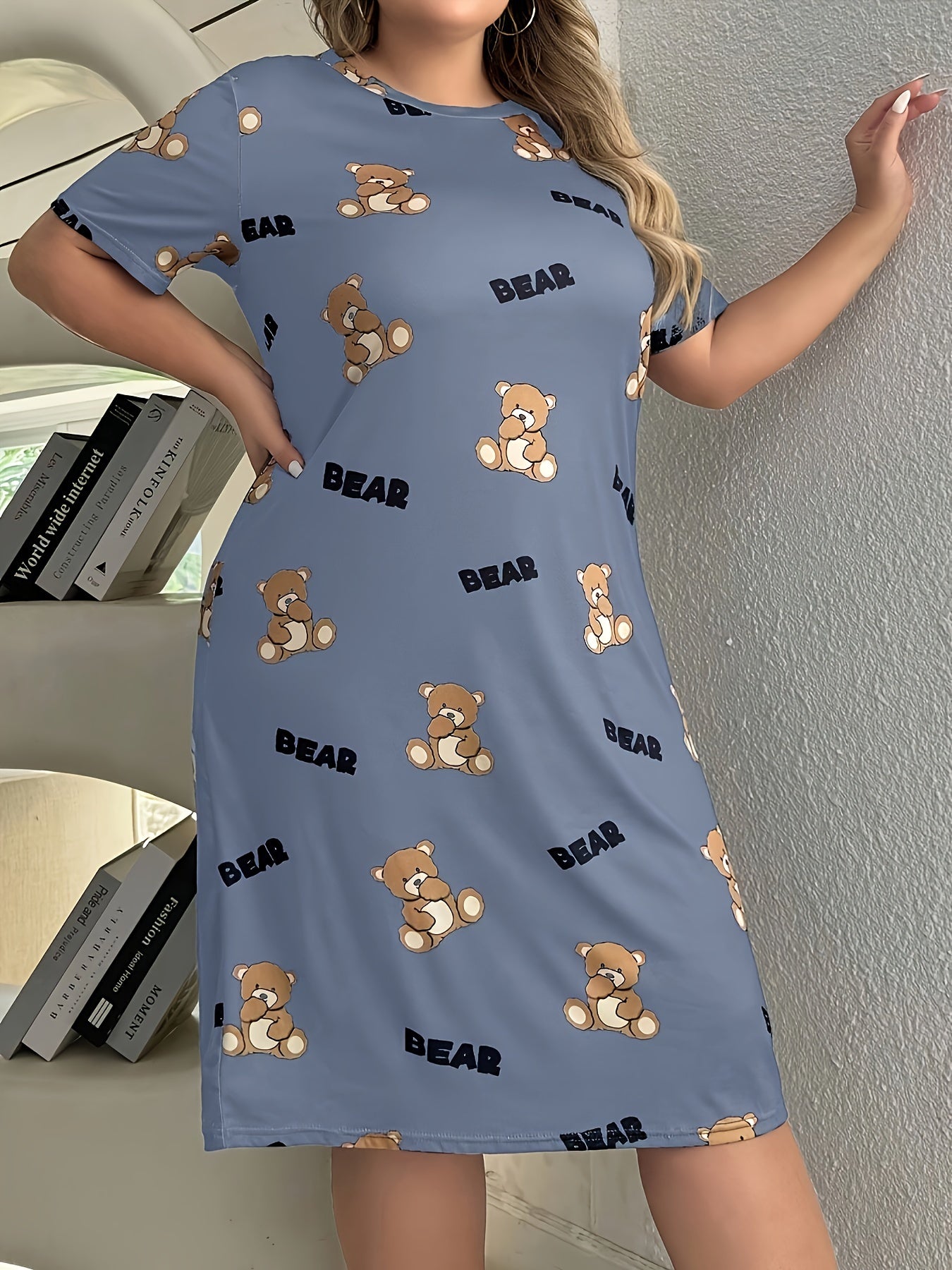 Plus Size Women's All-Season Sleep Dress Soft Breathable Lounge Wear