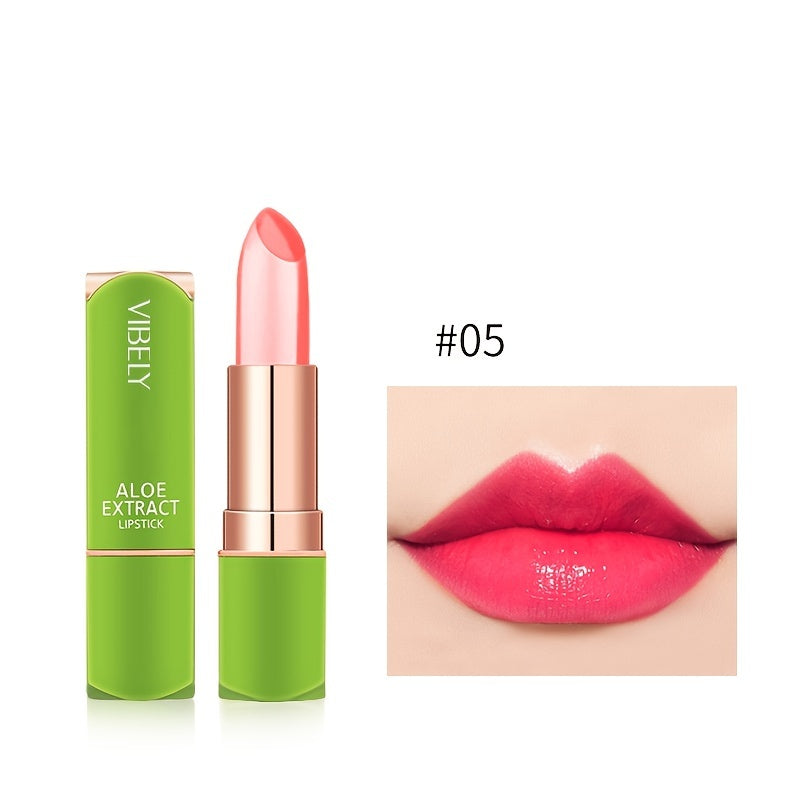 Bálsamo labial de aloe vera para mujer con beneficios de cambio de color y hidratación