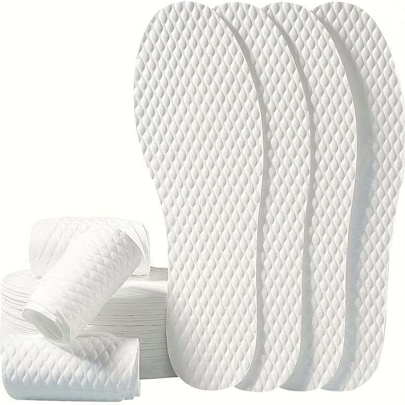 Unisex Breathable Disposable Insoles Sweat-Absorbent Foot Inserts for Hiking Jogging White EUR35-45