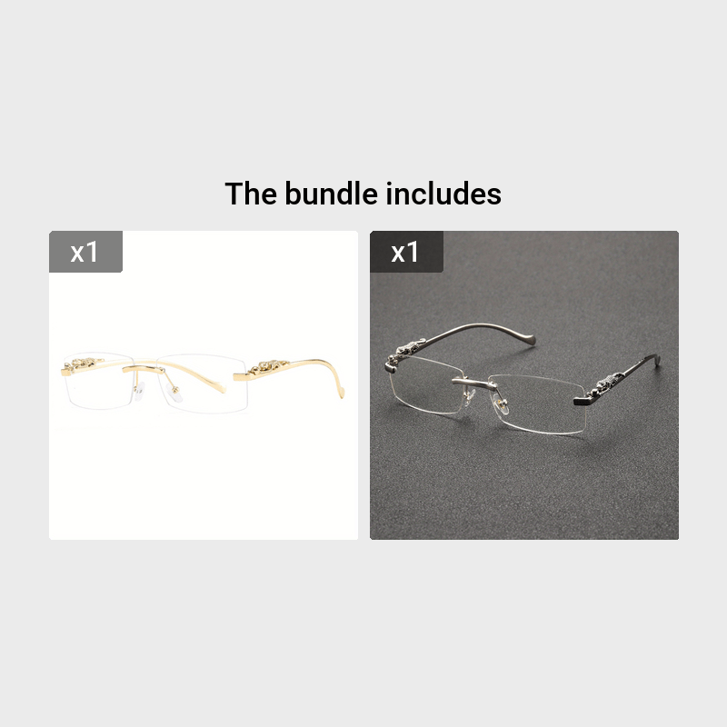 Men's Square Glasses Without Frames Clear Lens Optical Eyewear